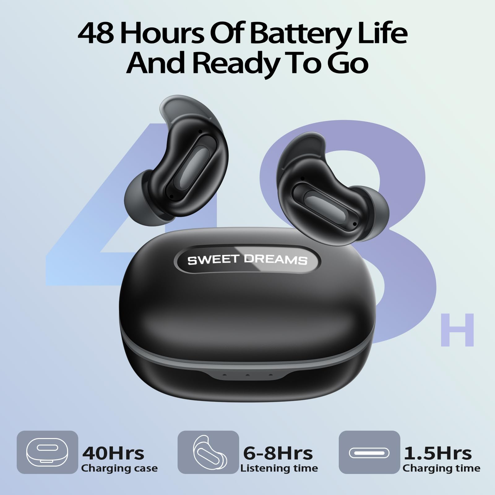 Earbuds Anc Wireless - D20 ミニ睡眠用イヤホン サイドスリーパー向け | ANC Bluetooth