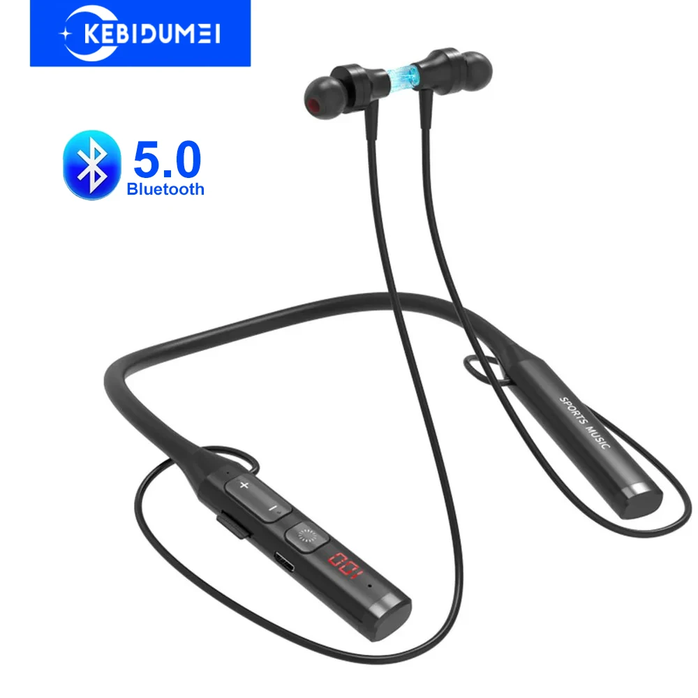 Earbuds Anc Wireless - Bluetooth 5.0 イヤホンネックバンドヘッドセットワイヤレスヘッドフォン HiFi ステレオノイズリダクションイヤホンサポート BT
