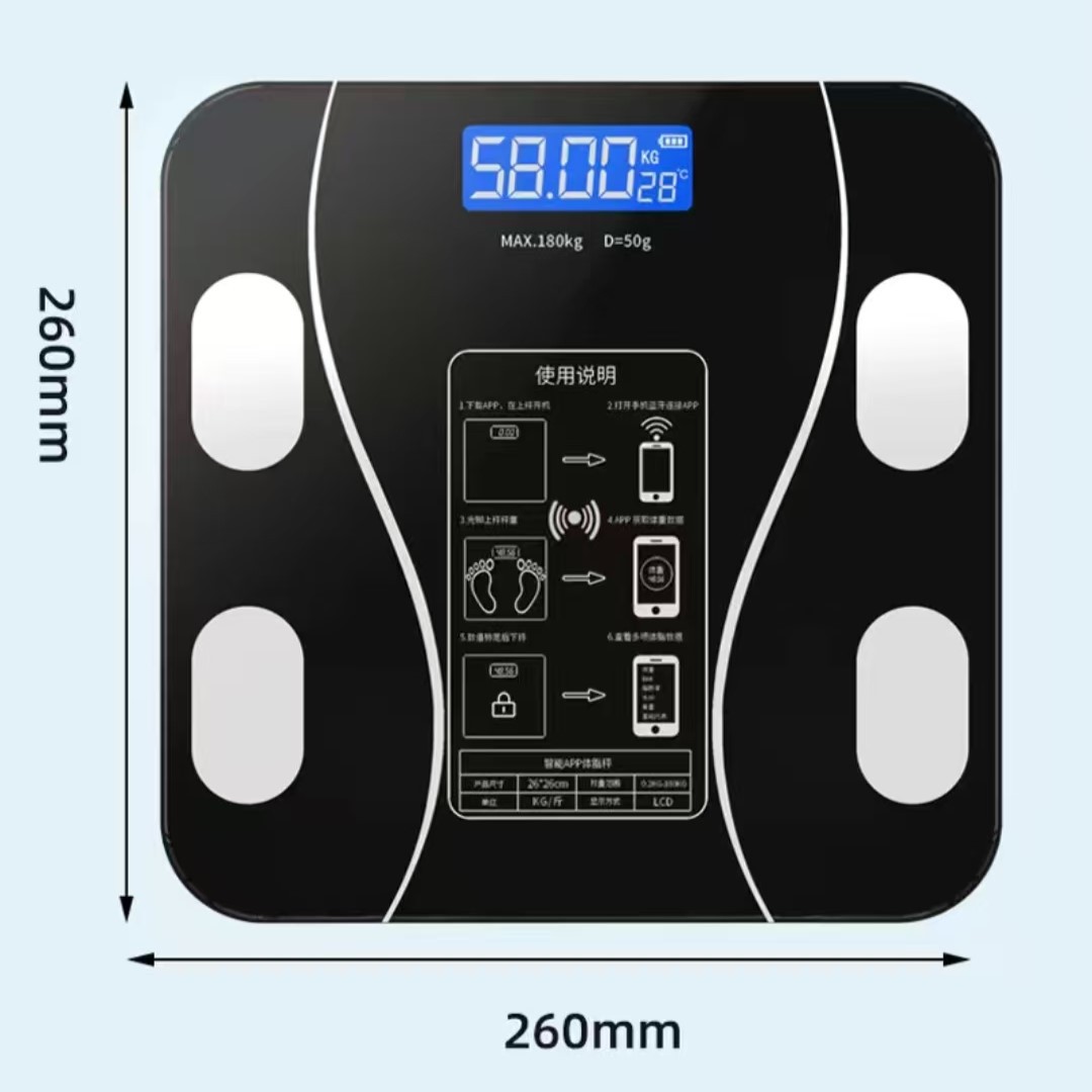 Body Fat Scale Smart - 新しいUSB体脂肪計、インテリジェントで正確な家庭用脂肪計、大人用体重計、小型電子体重計、体重計