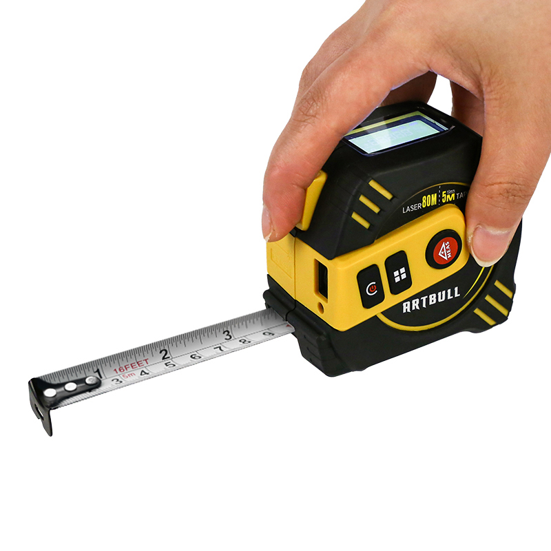 Laser Distance Measure - 3in1多機能レーザーテープ距離計 40m（5mテープ付き）バックライト付きレーザー距離測定器 充電式