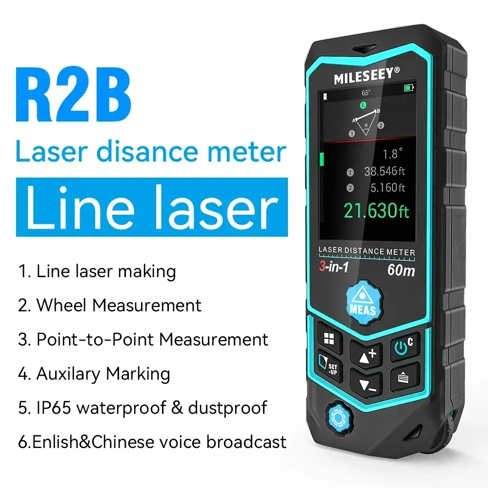 Mileseey R2B 60M USB充電式 3in1多機 - Laser Distance Measure のレビューと価格
