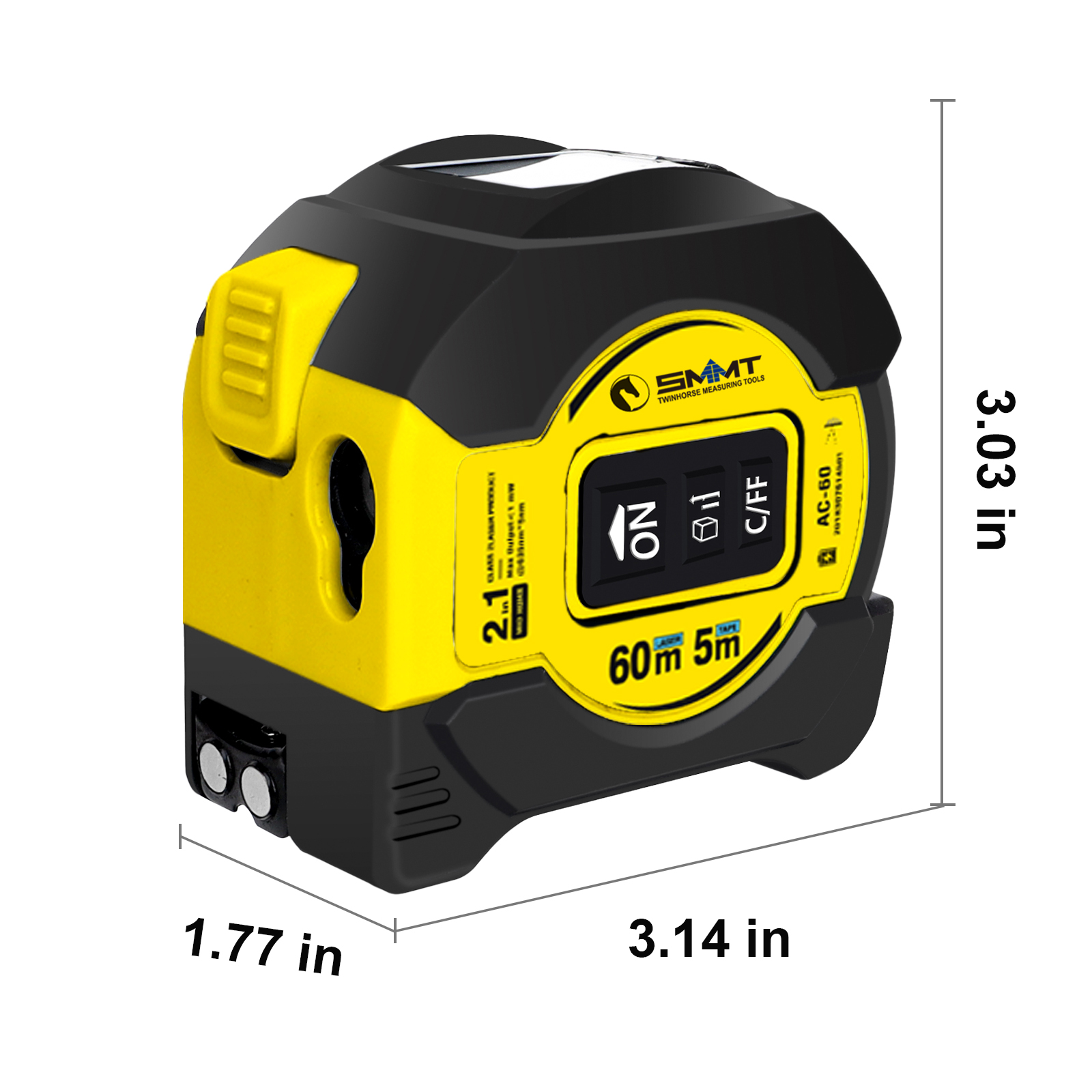 2-in-1レーザーテープメジャー 5m/60m 高精度デジ - Laser Distance Measure のレビューと価格