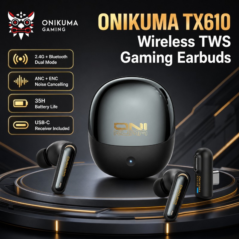 ONIKUMA TX610 ワイヤレスゲーミングイヤホン デ - Earbuds Anc Wireless のレビューと価格